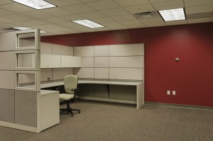 an empty cubicle office