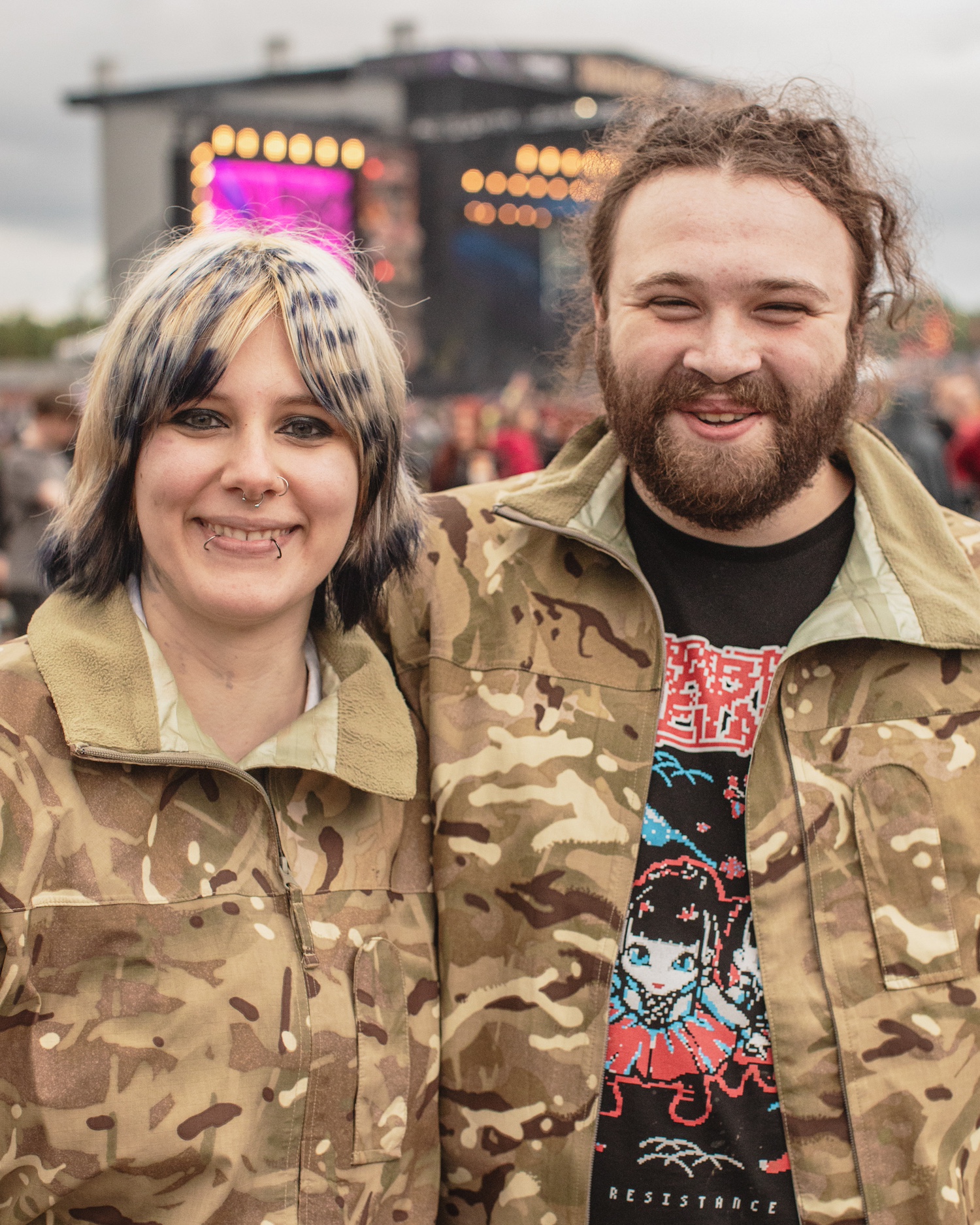 Two people in camouflage jackets