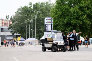 Security staff stand at the Ernst Happel Stadium after all three of American singer-songwriter Taylor Swift's concerts were canceled by the organizer due to the risk of an attack, in Vienna, Austria, 08 August 2024. Swift's three shows in Vienna, scheduled for 08, 09 and 10 August were cancelled 'due to confirmation by government officials of a planned terrorist attack at the Ernst Happel Stadium,' the event organizers said. Taylor Swift Vienna concerts cancelled after attack threat, Austria - 08 Aug 2024