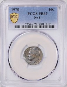 1975 Roosevelt Dime No S auction