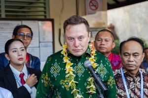 Elon Musk discussing Starlink satellites in Indonesia