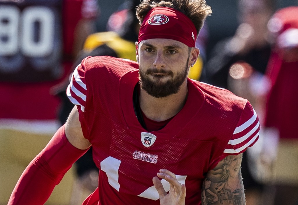 Ricky Pearsall at San Francisco 49ers training camp a month before the shooting.