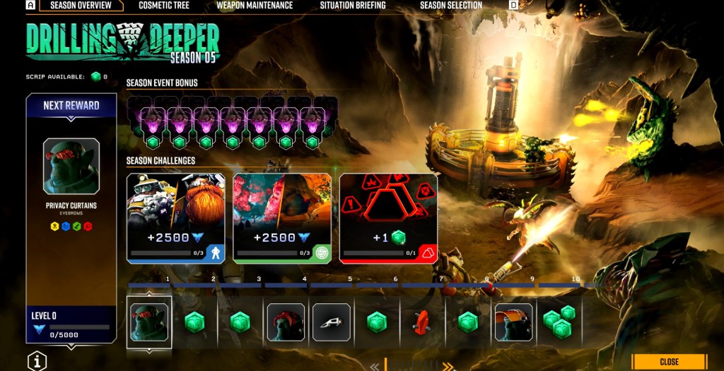 An image of the Battle Pass in Deep Rock Galactic