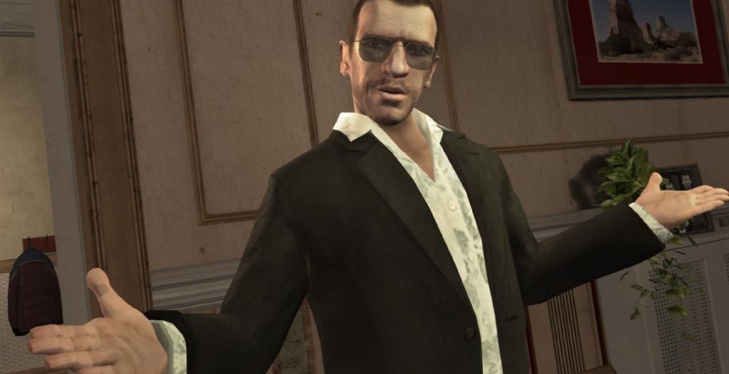 Niko in fancy clothing in GTA IV