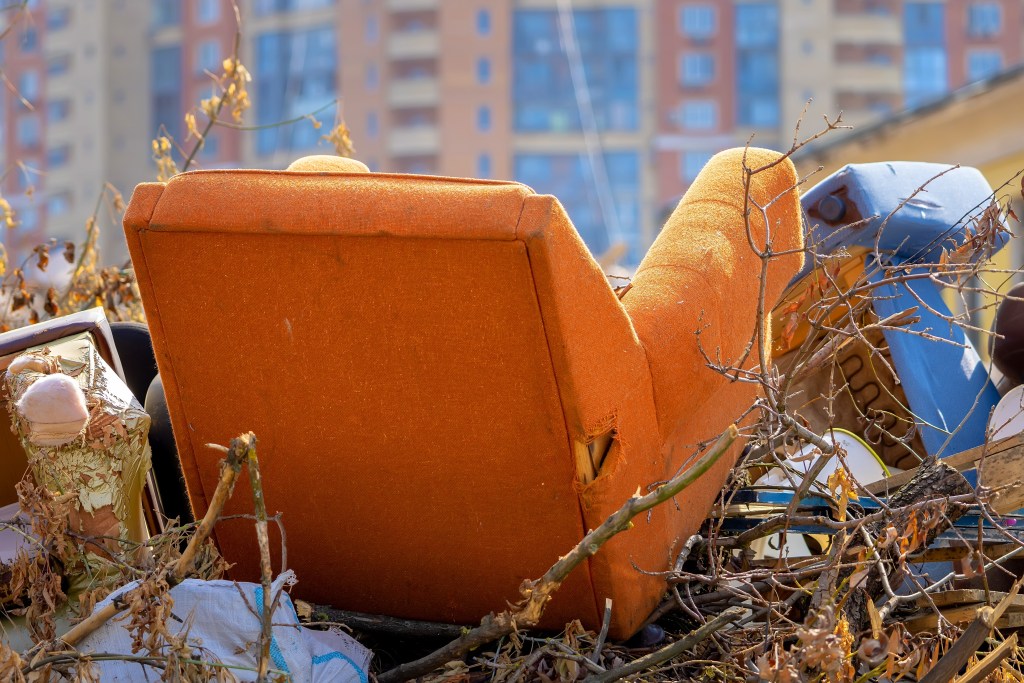 trash outside apartment