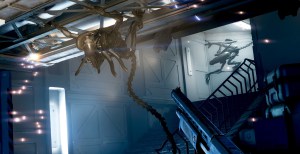 Aliens crawling on the ceiling in Alien: Rogue Incursion