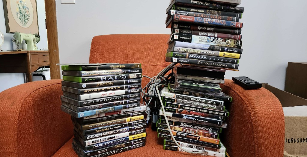 A stack of retro games I received from a friend