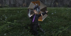 Chetus Jetus in the rain in Final Fantasy XIV