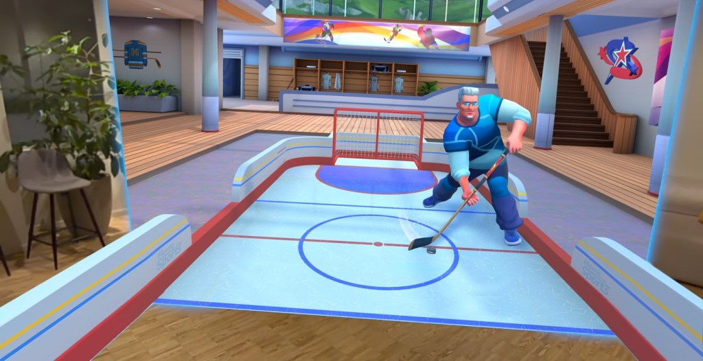 Mixed Reality gameplay of Hockey in Home Sports