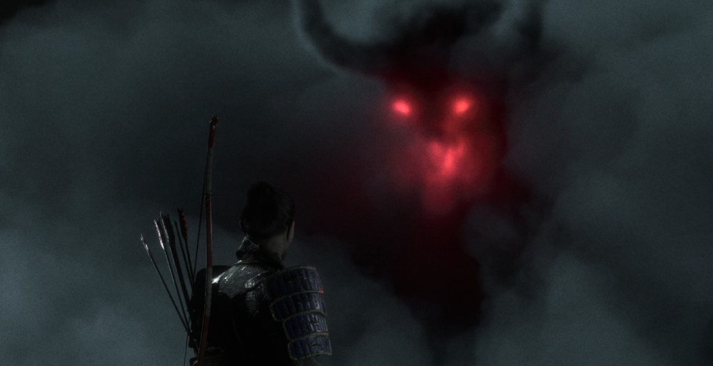 Takeshi confronting a demon in The Spirit of the Samurai