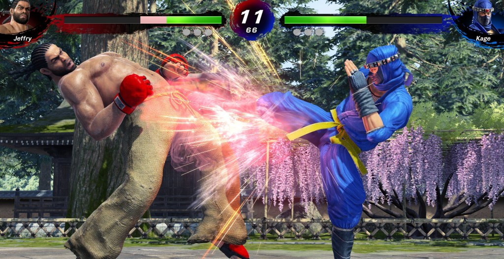 Two fighters battling in Virtua Fighter 5 REVO